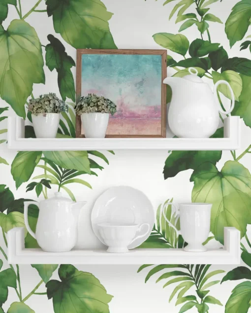 Harry & Grace Leaf Stripe Peel & Stick Wallpaper - Summer Fern