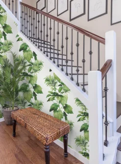 Harry & Grace Leaf Stripe Peel & Stick Wallpaper - Summer Fern
