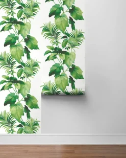 Harry & Grace Leaf Stripe Peel & Stick Wallpaper - Summer Fern