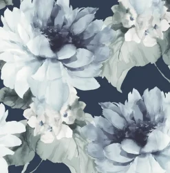 Harry & Grace Watercolor Floral Peel & Stick Wallpaper - Blue & Green