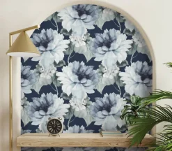 Harry & Grace Watercolor Floral Peel & Stick Wallpaper - Blue & Green