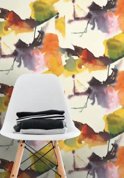 Harry & Grace Watercolor Block Peel & Stick Wallpaper - Persimmon & Plum