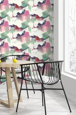 Harry & Grace Watercolor Block Peel & Stick Wallpaper - Fuchsia & Mint Green