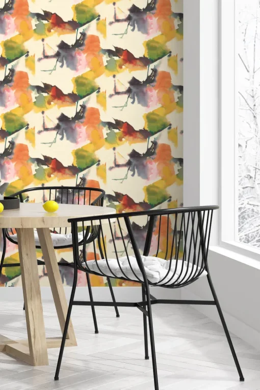 Harry & Grace Watercolor Block Peel & Stick Wallpaper - Persimmon & Plum
