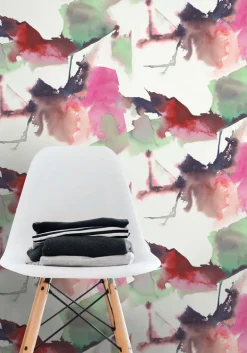 Harry & Grace Watercolor Block Peel & Stick Wallpaper - Fuchsia & Mint Green