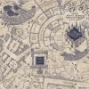 Harry Potter Marauder's Map Peel & Stick Wallpaper - Blue