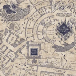 Harry Potter Marauder's Map Peel & Stick Wallpaper - Blue