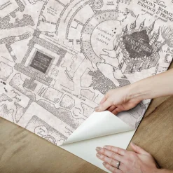 Harry Potter Marauder's Map Peel & Stick Wallpaper - Gray