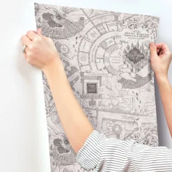 Harry Potter Marauder's Map Peel & Stick Wallpaper - Gray