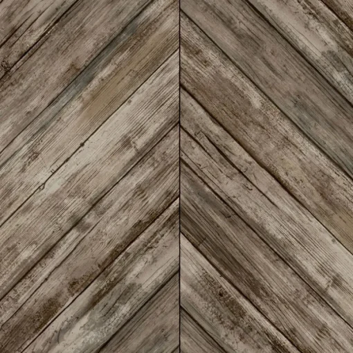 Herringbone Wood Boards Peel & Stick Wallpaper - Brown