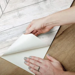 Herringbone Wood Boards Peel & Stick Wallpaper - White