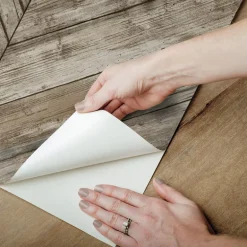 Herringbone Wood Boards Peel & Stick Wallpaper - Brown