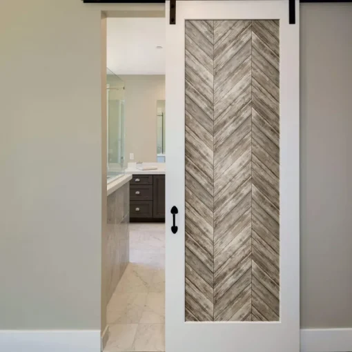 Herringbone Wood Boards Peel & Stick Wallpaper - Brown