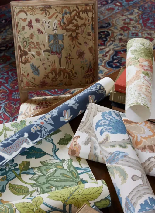 Lee Jofa Chinese Peony Wallpaper - Blue
