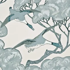 Lee Jofa Mulberry Flying Ducks Wallpaper - Aqua