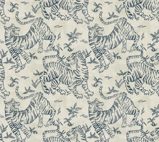 Lemieux et Cie Signature Orly Tigers Wallpaper - Indigo