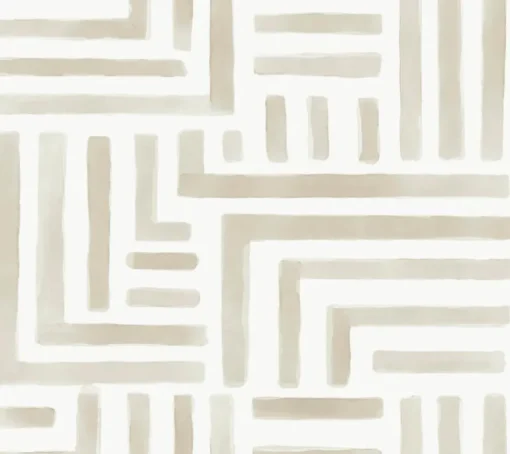 Lemieux et Cie Signature Painterly Labyrinth Wallpaper - Light Neutral