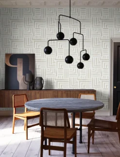 Lemieux et Cie Signature Painterly Labyrinth Wallpaper - Light Neutral