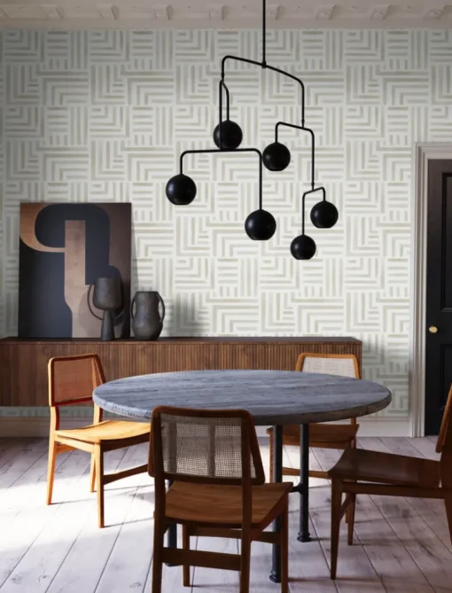Lemieux et Cie Signature Painterly Labyrinth Wallpaper - Light Neutral