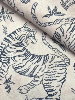 Lemieux et Cie Signature Orly Tigers Wallpaper - Indigo