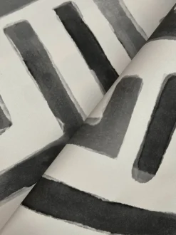 Lemieux et Cie Signature Painterly Labyrinth Wallpaper - Charcoal