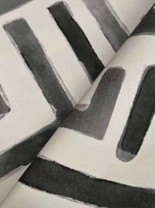 Lemieux et Cie Signature Painterly Labyrinth Wallpaper - Charcoal