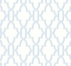 Lillian August Coastal Lattice Peel & Stick Wallpaper - Hampton Blue