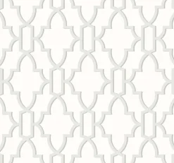 Lillian August Coastal Lattice Peel & Stick Wallpaper - Harbor Mist