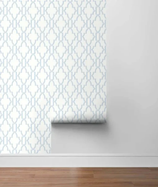 Lillian August Coastal Lattice Peel & Stick Wallpaper - Hampton Blue