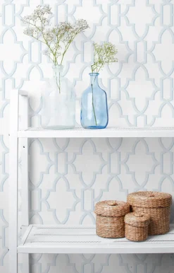 Lillian August Coastal Lattice Peel & Stick Wallpaper - Hampton Blue