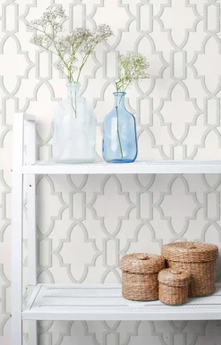 Lillian August Coastal Lattice Peel & Stick Wallpaper - Harbor Mist