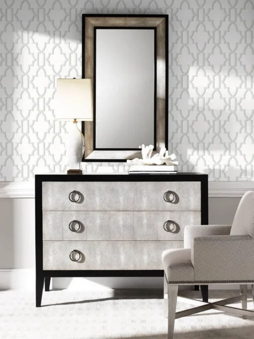 Lillian August Coastal Lattice Peel & Stick Wallpaper - Harbor Mist