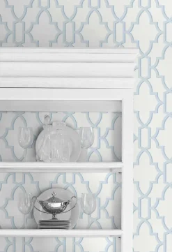 Lillian August Coastal Lattice Peel & Stick Wallpaper - Hampton Blue