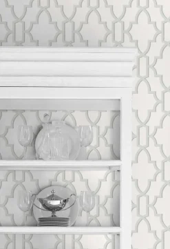 Lillian August Coastal Lattice Peel & Stick Wallpaper - Harbor Mist
