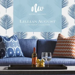 Lillian August Coastal Lattice Peel & Stick Wallpaper - Hampton Blue
