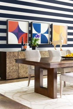 Lillian August Designer Stripe Peel & Stick Wallpaper - Midnight Blue