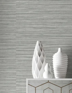 Lillian August Faux Grasscloth Peel & Stick Wallpaper - Gray