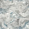 Lillian August Faux Marble Peel & Stick Wallpaper - Lunar Rock Blue