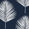 Lillian August Maui Palm Peel & Stick Wallpaper - Midnight Blue & White