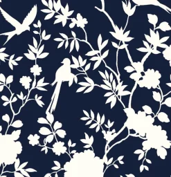 Lillian August Mono Toile Peel & Stick Wallpaper - Midnight Blue
