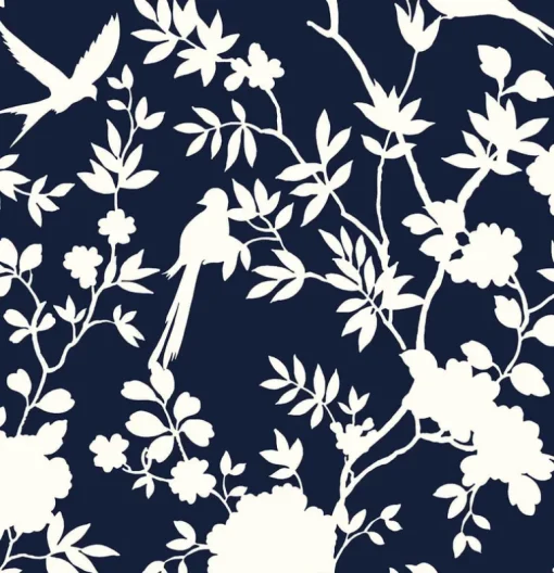 Lillian August Mono Toile Peel & Stick Wallpaper - Midnight Blue