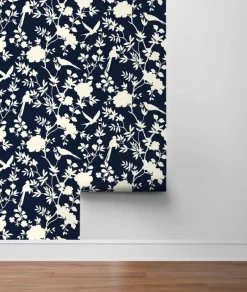 Lillian August Mono Toile Peel & Stick Wallpaper - Midnight Blue
