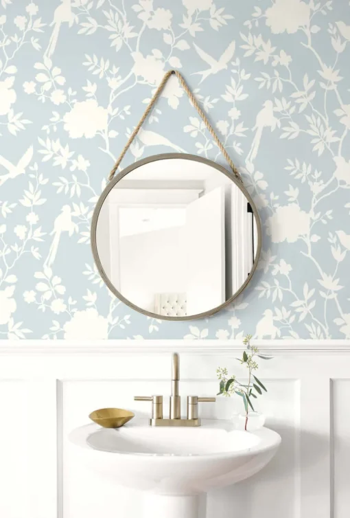 Lillian August Mono Toile Peel & Stick Wallpaper - Hampton Blue