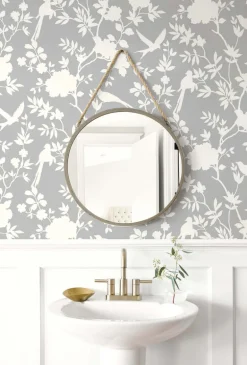 Lillian August Mono Toile Peel & Stick Wallpaper - Harbor Mist