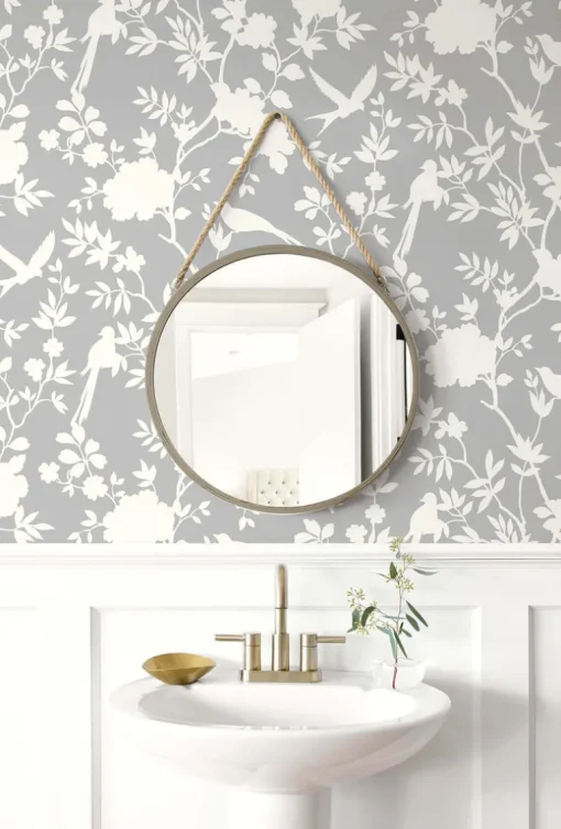 Lillian August Mono Toile Peel & Stick Wallpaper - Harbor Mist
