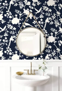 Lillian August Mono Toile Peel & Stick Wallpaper - Midnight Blue