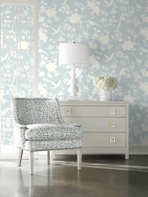 Lillian August Mono Toile Peel & Stick Wallpaper - Hampton Blue