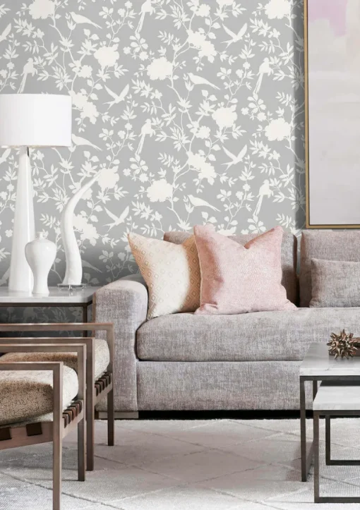 Lillian August Mono Toile Peel & Stick Wallpaper - Harbor Mist