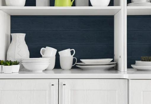 Lillian August Rustic Shiplap Peel & Stick Wallpaper - Denim Blue