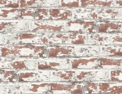 Lillian August Soho Brick Peel & Stick Wallpaper - Terra Cotta Red